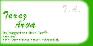 terez arva business card